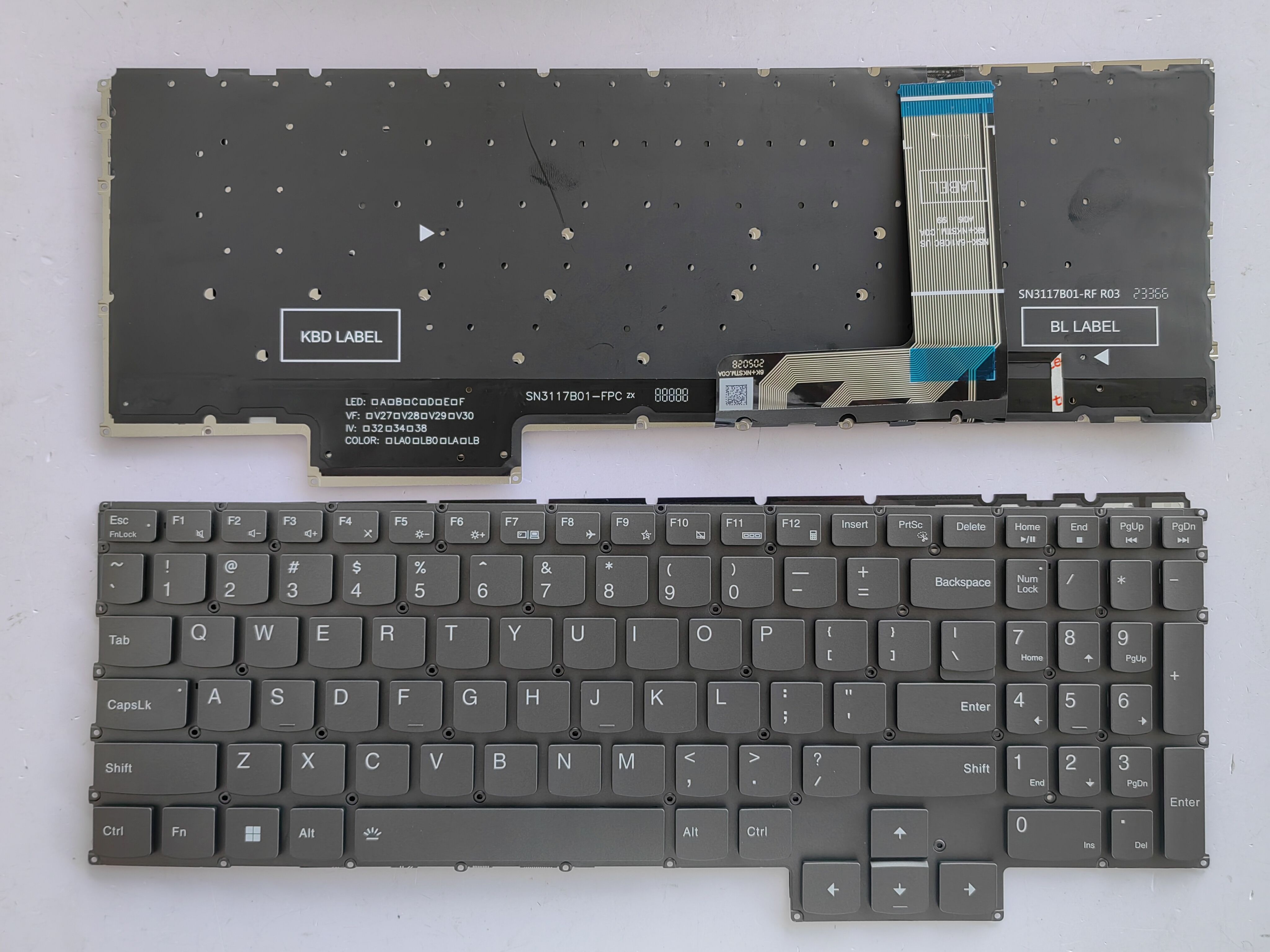 Picture of New Replacement Laptop Keyboard For LENOVO Y9000X 2022/15ARH7/R9000X 2022 Grey Backlit US Layout